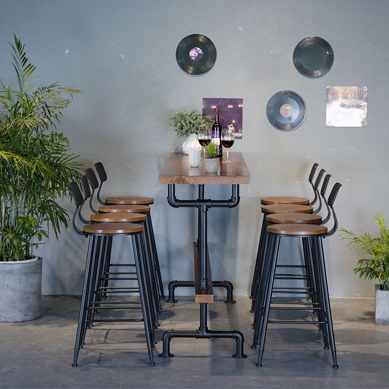 1/5/7/9 stuks industriële rechthoekige pubtafel set houten aanrechttafel met hoge ontlasting