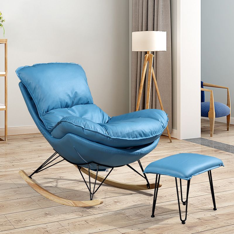 26.77" L x 37.40" W x 32.28" H Armless Upholstered Lounge Chair with Ottoman for Bedroom Clearhalo 'Accent Chairs' 'accent_chairs' 'Chairs & Seating' 'furn' 'furn_accent_chairs' 'Furniture' 'furniture_accent_chairs' 'Living Room Furniture' 1200x1200_fcab0bfd-7d2a-479d-bf51-e375f91e08ff