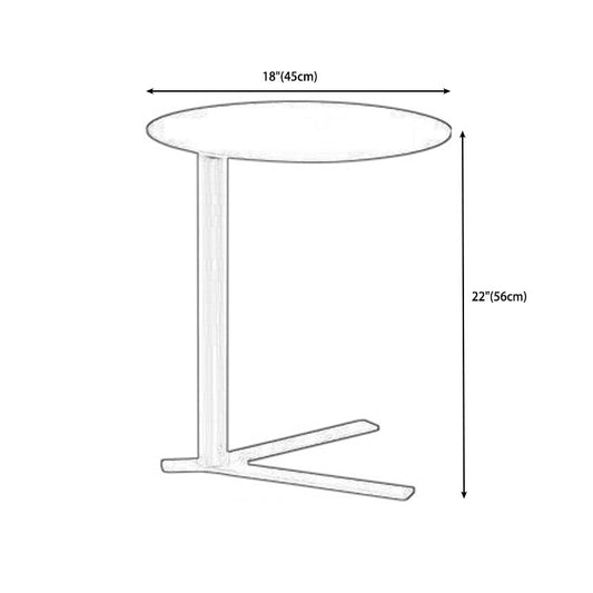 Tabella laterale in metallo rotondo 18 "l x 18" w x 22 "h tavolo da snack laterale in metallo
