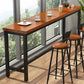 Industrial Wooden 1/2/5 Pieces Bar Table Set Rectangle Bar Table with Metal Legs Clearhalo 'Bar Furniture' 'furn' 'furn_home_bar_bar_sets' 'Furniture' 'Home Bars & Bar Sets' 'home_bar_bar_sets' 'Kitchen & Dining Furniture' 1200x1200_fcade606-805c-441a-84e6-02d3f76c6199