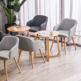 Modern Style Wood Arm Chair Upholstered Fabric Dining Side Chair 19.6"x19.6"x29.9" Clearhalo 'Dining Chairs' 'Dining Tables & Seating' 'dining_chair' 'furn' 'furn_dining_chair' 'Furniture' 'furniture_dining_chair' 'Kitchen & Dining Furniture' 1200x1200_fcae0c60-c7c0-47c8-9d32-087441b8e876