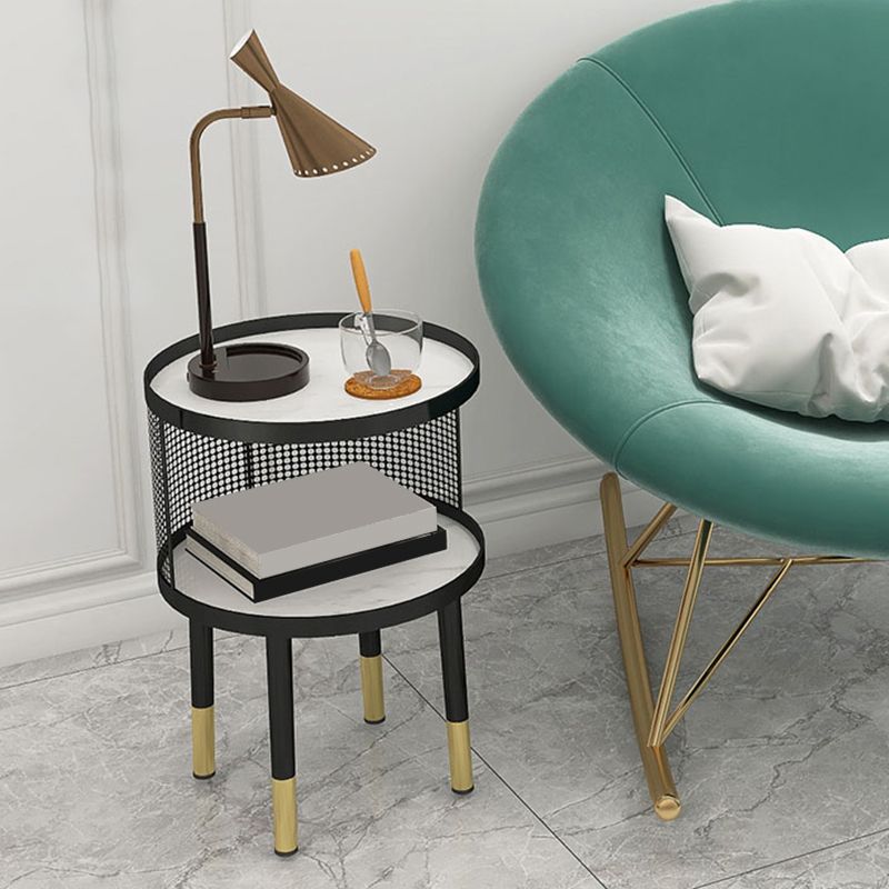 23 pouces H Nightand Tableau moderne en pierre ouverte en pierre supérieure Les jambes de nuit incluent la table de nuit