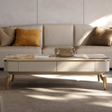 4 Legs Cocktail Table Modern Rectangle Single Coffee Table with 4 Drawers Clearhalo 'Coffee & Accent Tables' 'Coffee Tables' 'coffee_tables' 'furn' 'furn_coffee_tables' 'Furniture' 'Living Room Furniture' 1200x1200_fcb2212c-ad2f-45d1-a74a-50aeb30bb92d