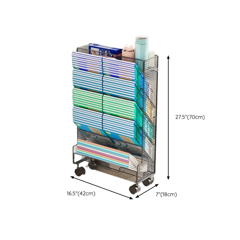 Contemporary Bookcase Vertical Metal Book Shelf for Study Room