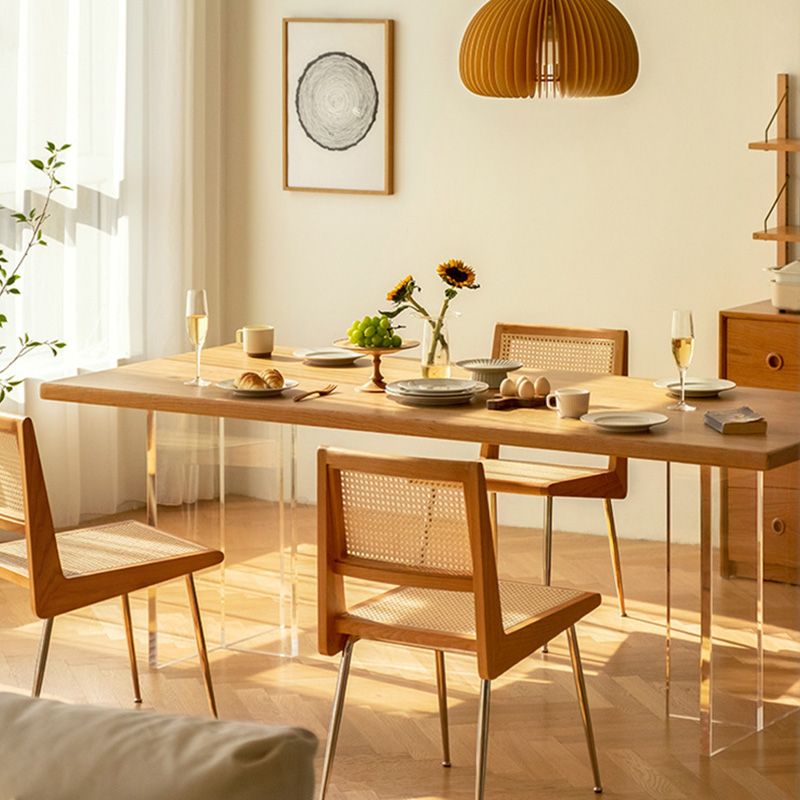 Rectangle Double Base Dining Table Modern Pine Wood Table for Kitchen Dining Room Clearhalo 'Dining Tables & Seating' 'Dining Tables' 'dining_table' 'furn' 'furn_dining_table' 'Furniture' 'Kitchen & Dining Furniture' 1200x1200_fcb4f657-1103-449f-9cae-80bdab7d91d8