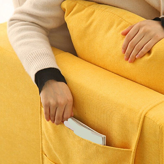 Scandinavian 24.4" Wide Pillows Back Loveseat Square Arm Convertible Sofa