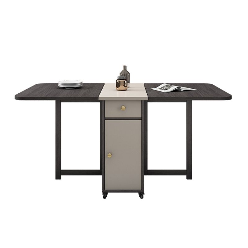 Rectangle Mid-Century Modern Dining Table Drop-Leaf Table with Ash Solid Wood Base,59"L x 29.1"H Clearhalo ' dining_table' 'Dining Tables & Seating' 'Dining Tables' 'furn' 'furn_dining_table' 'Furniture' 'furniture_dining_table' 'Kitchen & Dining Furniture' 'kitchen&dining_furn' 'kitchen' 'kitchen_dining_table' 1200x1200_fcb76109-70c8-4404-9e11-405542a7f538