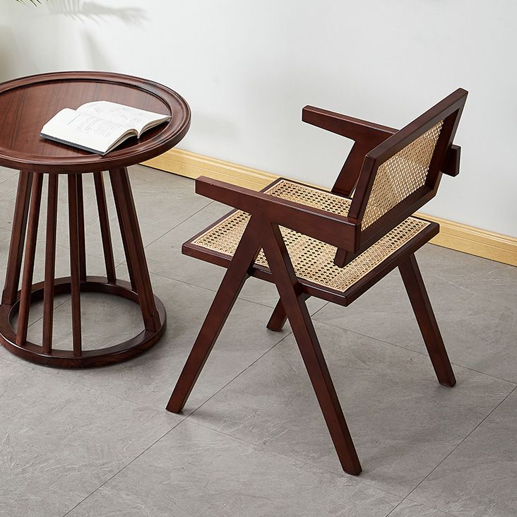 Contemporary Open Back Kitchen Dining Arm Chair Solid Wood Dining Arm Chair Clearhalo ' kitchen&dining_furn' 'Dining Chairs' 'Dining Tables & Seating' 'dining_chair' 'furn' 'furn_dining_chair' 'Furniture' 'furniture_dining_chair' 'Kitchen & Dining Furniture' 'kitchen' 1200x1200_fcb91f25-eba5-4f7d-ba57-41d1fba9ff02