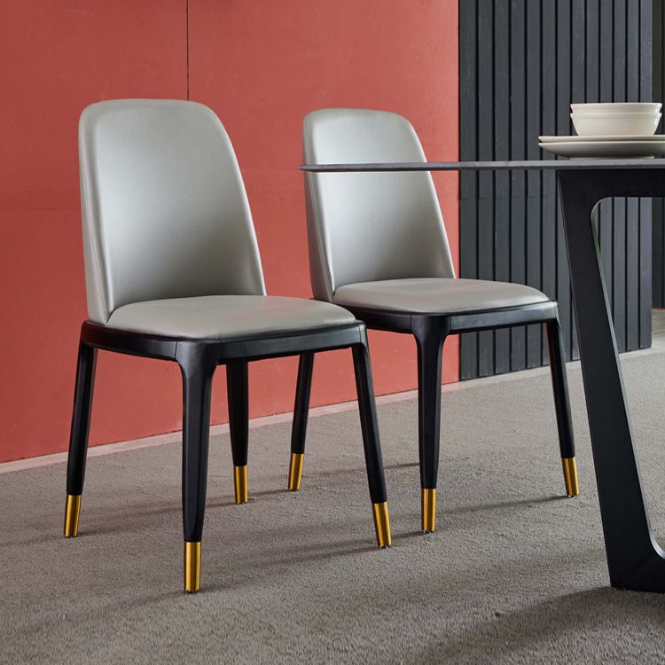 Faux Leather Industrial Dining Room Chair Matte Finish Solid Back Dining Chair Clearhalo ' kitchen&dining_furn' 'Dining Chairs' 'Dining Tables & Seating' 'dining_chair' 'furn' 'furn_dining_chair' 'Furniture' 'furniture_dining_chair' 'Kitchen & Dining Furniture' 'kitchen' 1200x1200_fcbbf389-f446-4d61-9d59-7f7cbe5e94b6