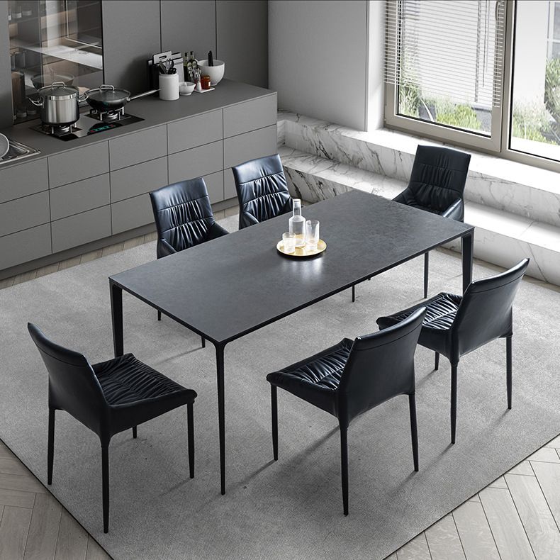 Contemporary Home Side Chair Solid Back Metal Upholstered Dining Room Chair (Set of 2) Clearhalo ' kitchen&dining_furn' 'Dining Chairs' 'Dining Tables & Seating' 'dining_chair' 'furn' 'furn_dining_chair' 'Furniture' 'furniture_dining_chair' 'Kitchen & Dining Furniture' 'kitchen' 1200x1200_fcbcf0c2-bc98-417c-a43e-e4da435ff999