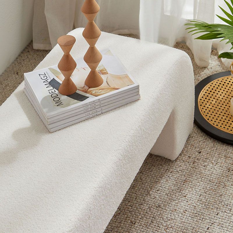 Contemporary Upholstered Bench Home Seating Bench in White with Legs Clearhalo 'Benches' 'Chairs & Seating' 'furn' 'furn_benches' 'Furniture' 'Living Room Furniture' 1200x1200_fcbdf7eb-79b5-41cf-a14a-ce89ecdf8764