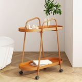 Oval 2-Tier End Table with Casters Mid-Century Modern Metal Side Table Clearhalo 'Coffee & Accent Tables' 'End & Side Tables' 'end_side_tables' 'furn' 'furn_end_side_tables' 'Furniture' 'Living Room Furniture' 1200x1200_fcbf6a95-fca3-4d6b-b892-42a8d7721adb