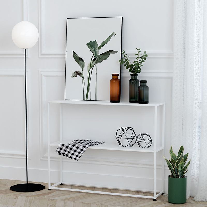 Modern Console Accent Table Antique Finish Console Sofa Table with Shelf