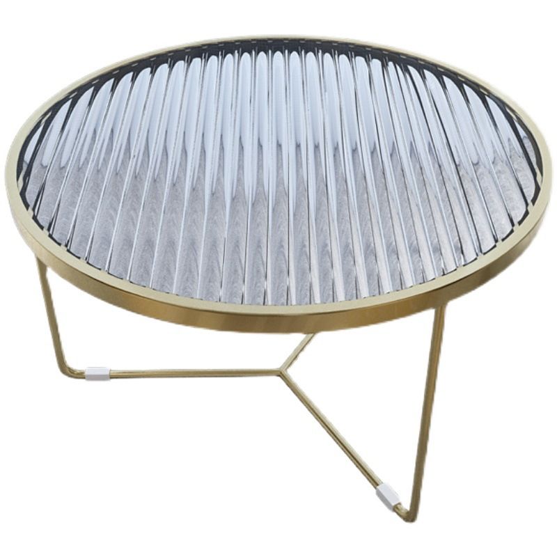 11.8" H Cross Legs Coffee Table Round Clear Glass Cocktail Table Clearhalo 'Coffee & Accent Tables' 'Coffee Tables' 'coffee_tables' 'furn' 'furn_coffee_tables' 'Furniture' 'Living Room Furniture' 1200x1200_fcc21093-dedf-40f6-b4ef-5c77e34bea26