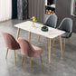 Dining Room Side Chair Glam Style Parsons Armless Chair with Golden Legs Clearhalo ' kitchen&dining_furn' 'Dining Chairs' 'Dining Tables & Seating' 'dining_chair' 'furn' 'furn_dining_chair' 'Furniture' 'furniture_dining_chair' 'Kitchen & Dining Furniture' 'kitchen' 1200x1200_fcc2ca22-c5c8-4952-8bfd-f5a012c43606