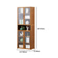 Contemporary Standard Shelf Bookcase Bamboo Book Shelf with Doors
