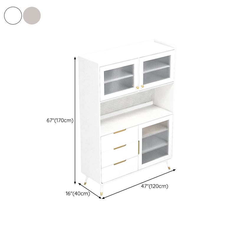 Buffet de comedor de piedra lateral de estilo glamorial con gabinetes y cajones