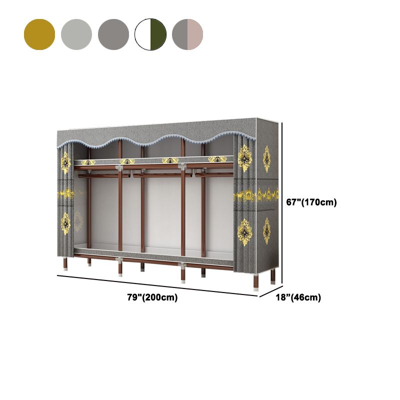 Modern Style Wardrobe Armoire Steel Frame Wardrobe for Bedroom Clearhalo 'Armoires & Wardrobes' 'armoires_wardrobes' 'Bedroom Furniture' 'furn' 'furn_armoires_wardrobes' 'Furniture' 1200x1200_fcc9c98f-9389-4504-b794-ca0e0082de90