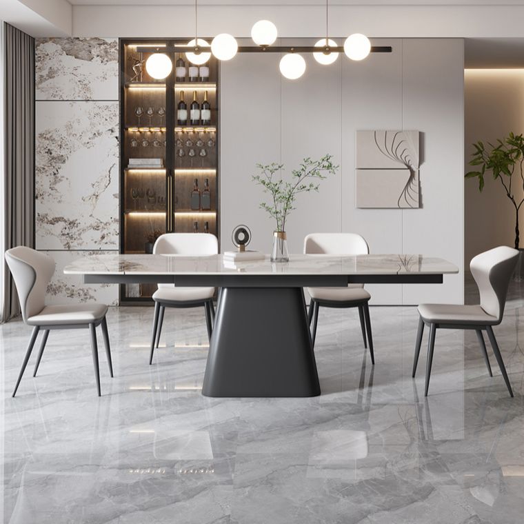 Rectangle Sintered Stone Dining Table Set 1/4/5/7 Pieces Dining Set for Kitchen Clearhalo 'Dining Room Sets' 'Dining Tables & Seating' 'dining_room_set' 'furn' 'furn_dining_room_set' 'Furniture' 'Kitchen & Dining Furniture' 1200x1200_fcc9f559-a834-44b7-901a-d17172c56f92