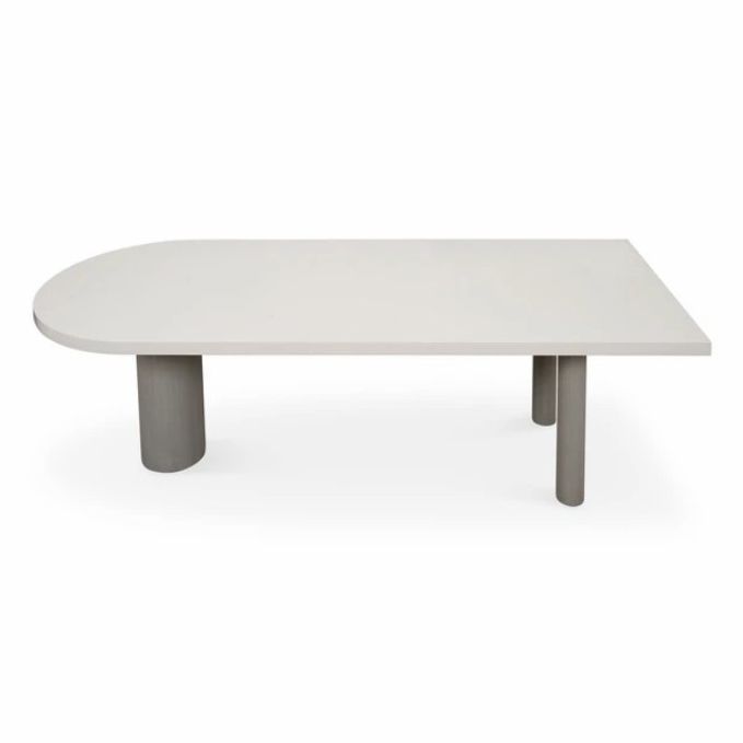 Free Form Minimalist Style Dining Table White Tone Fixed Table with 3 Legs Clearhalo ' dining_table' 'Dining Tables & Seating' 'Dining Tables' 'furn' 'furn_dining_table' 'Furniture' 'furniture_dining_table' 'Kitchen & Dining Furniture' 'kitchen&dining_furn' 'kitchen' 'kitchen_dining_table' 1200x1200_fcd110cf-40e0-474a-81b3-6fe18557cc04