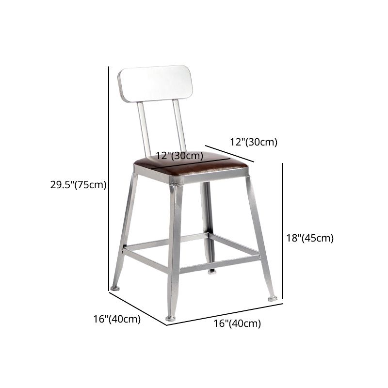 Industrial Coffee Shop Footrest Stools Silver Iron Bar Stool Clearhalo 'Bar Furniture' 'Bar Stools' 'bar_stools' 'furn' 'furn_bar_stools' 'Furniture' 'furniture_bar_stools' 'Kitchen & Dining Furniture' 1200x1200_fcd17f1a-0c7f-483a-b9c2-d9bd3cf7a564