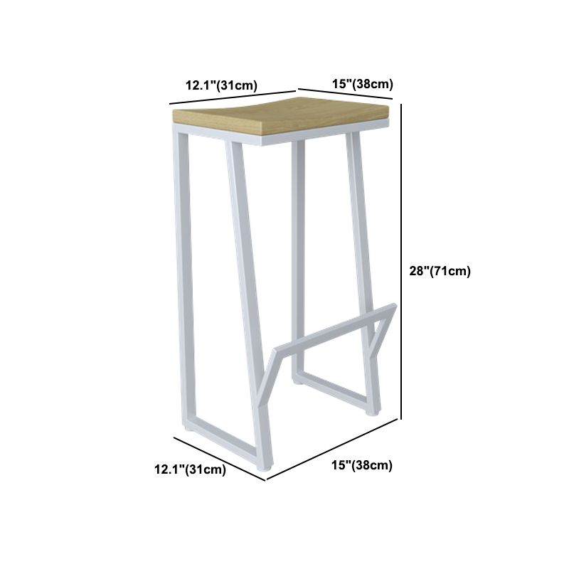 Moderne armloze backless aanrechtkruk IJzeren keukenbalk met houten stoel