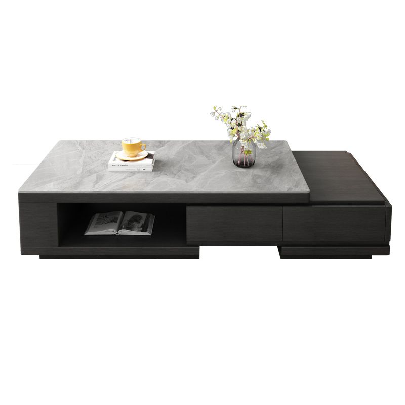 Single Coffee Table Slate Rectangular Coffee Table with Shelf Clearhalo 'Coffee & Accent Tables' 'Coffee Tables' 'coffee_tables' 'furn' 'furn_coffee_tables' 'Furniture' 'Living Room Furniture' 1200x1200_fcd54423-3bf4-4193-a163-ab48fa79e497