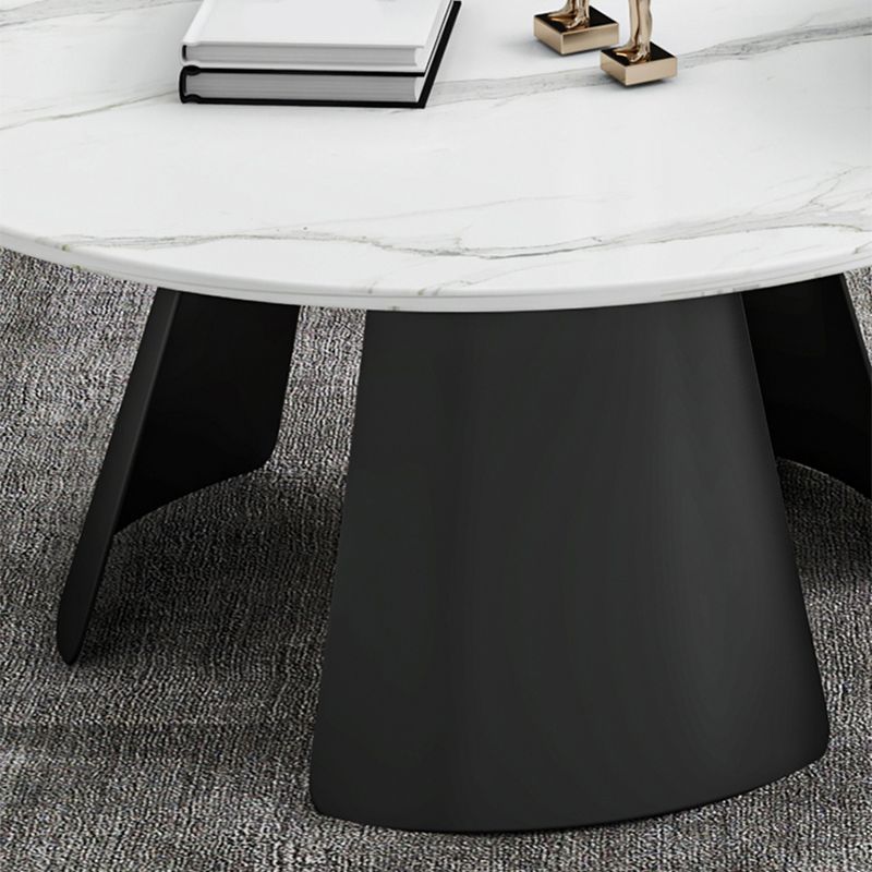 White Round Coffee Table Slate Coffee Table Set with Black Legs Clearhalo 'Coffee & Accent Tables' 'Coffee Tables' 'coffee_tables' 'furn' 'furn_coffee_tables' 'Furniture' 'Living Room Furniture' 1200x1200_fcd598d2-a2d5-480d-8b7b-2ec264bb2135