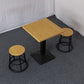 Modern Manufactured Wood Top Black Metal Pedestal Dining Table Clearhalo 'Dining Tables & Seating' 'Dining Tables' 'dining_table' 'furn' 'furn_dining_table' 'Furniture' 'Kitchen & Dining Furniture' 1200x1200_fcd706a0-d5d3-4993-8f88-7b62f1177264