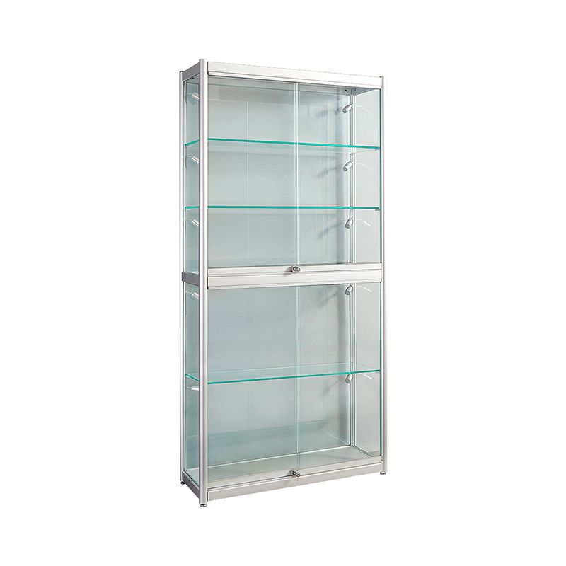 White Display Stand Modern Curio Cabinet with Glass Locking Door Clearhalo 'Display & China Cabinets' 'display_china_cabinets' 'furn' 'furn_display_china_cabinets' 'Furniture' 'Kitchen & Dining Furniture' 1200x1200_fcd8efa6-1c66-4e24-9659-a4e9dbbb3c61