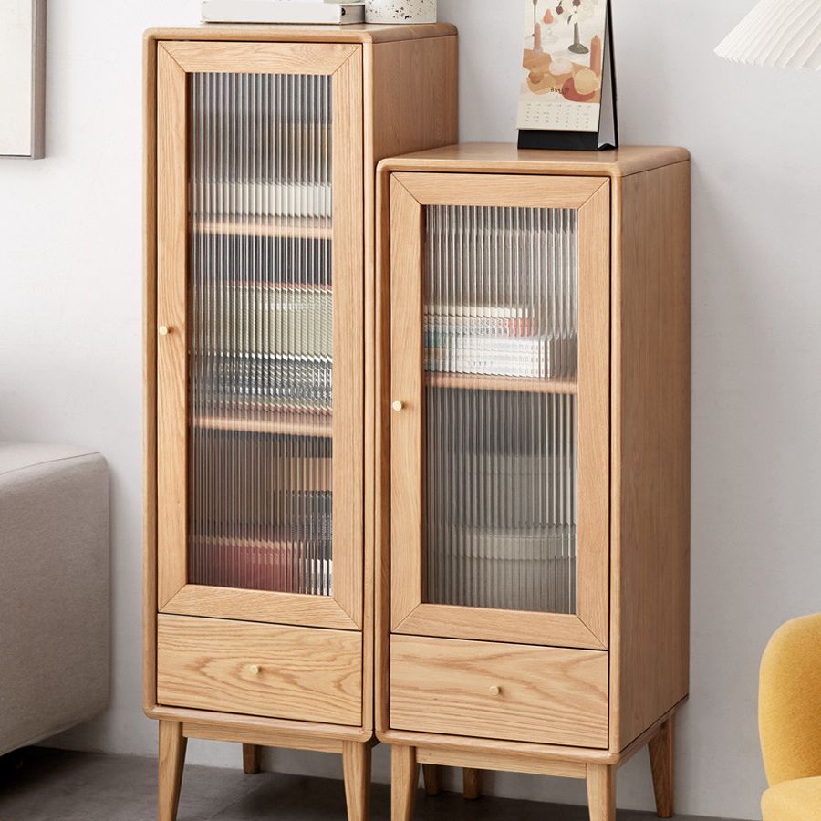 ガラスパーン1-引き出し固体木製ノブストレートレッグアクセントキャビネット