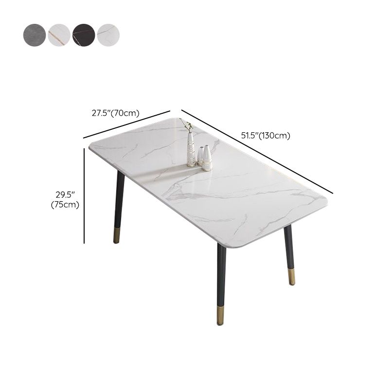 Table de salle à manger en pierre rectangulaire de meubles de simplicité pour salle à manger