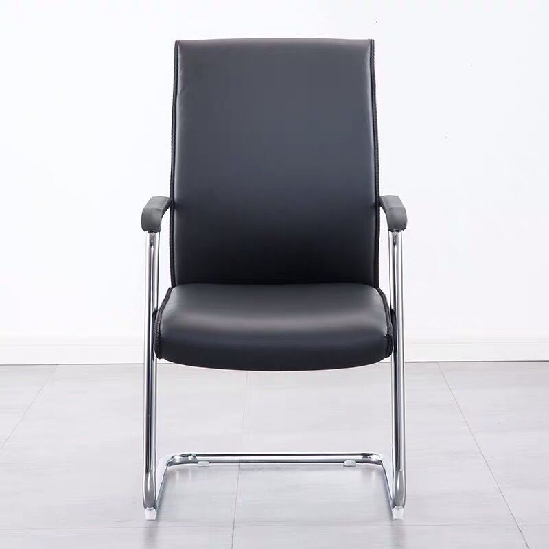 Eigentijdse ergonomische bureaustoel met hoge rugleuning en geen wielen