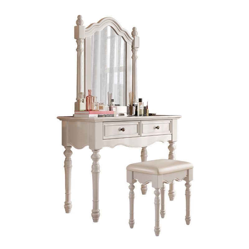 French Country Make-up Vanity Wooden Dressing Table with Drawer Clearhalo 'Bedroom Furniture' 'furn' 'furn_makeup_vanities' 'Furniture' 'Makeup Vanities' 'makeup_vanities' 1200x1200_fcdc5575-d253-4a15-97e7-6f5ef30ef865