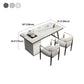 Metal Double Pedestal Table Modern Stone Top Rectangle Counter Dining Table Clearhalo 'Dining Tables & Seating' 'Dining Tables' 'dining_table' 'furn' 'furn_dining_table' 'Furniture' 'furniture_dining_table' 'Kitchen & Dining Furniture' 'kitchen' 'kitchen_dining_table' 1200x1200_fcdc8fa9-dd87-4de9-a2ad-1e3918c01bc3