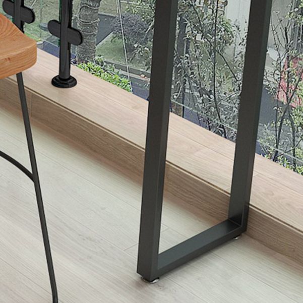 Modern Brown Wood Bistro Table with Rectangle Table Top Black Trestle Table, Only Table Clearhalo 'Bar Furniture' 'Bar Stools' 'Bar Tables' 'bar_stools' 'bar_tables' 'furn' 'furn_bar_tables' 'furniture_bar_stools' 'Kitchen & Dining Furniture' 'kitchen&dining_furn' 'kitchen' 'kitchen_furn' Furniture' 1200x1200_fcdcfa54-59fe-4561-a6a1-2fe1b2072b33