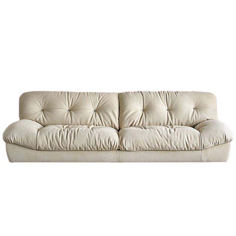 Clump Back Latex/down Upholstery Filled Matte Tech Fabric Upholstered Off-white Sofa Clearhalo 'furn' 'furn_sofas' 'Furniture' 'furniture_sofas' 'kitchen' 'kitchen_sofas' 'Living Room Furniture' 'Sofa' 'sofas' 1200x1200_fcde4893-4f17-433c-b224-999a6f9fb88a
