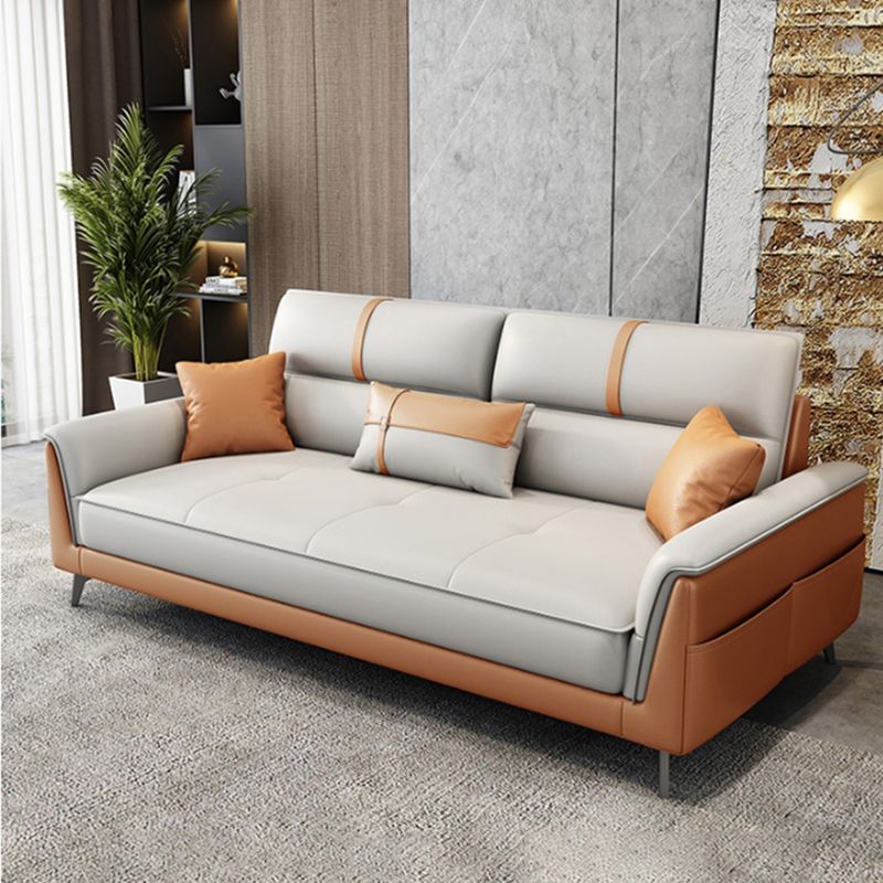 35.43 "brede hedendaagse bank faux leer met kussentoparmkussens sofa