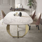 Traditional Luxury Dining Table Oval White Table with Gold Frame Clearhalo ' dining_table' 'Dining Tables & Seating' 'Dining Tables' 'furn' 'furn_dining_table' 'Furniture' 'furniture_dining_table' 'Kitchen & Dining Furniture' 'kitchen&dining_furn' 'kitchen' 'kitchen_dining_table' 1200x1200_fce0f624-97ca-4191-b05e-548f03b899ad