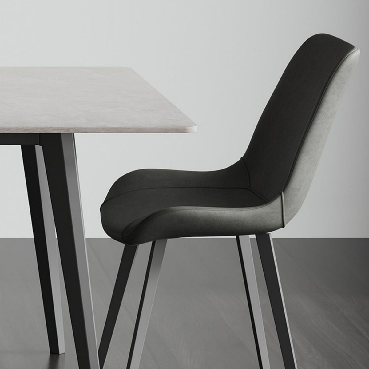 Set da pranzo moderno con piano in pietra sinterizzata Set tavolo da pranzo rettangolare 1/4/5 pezzi