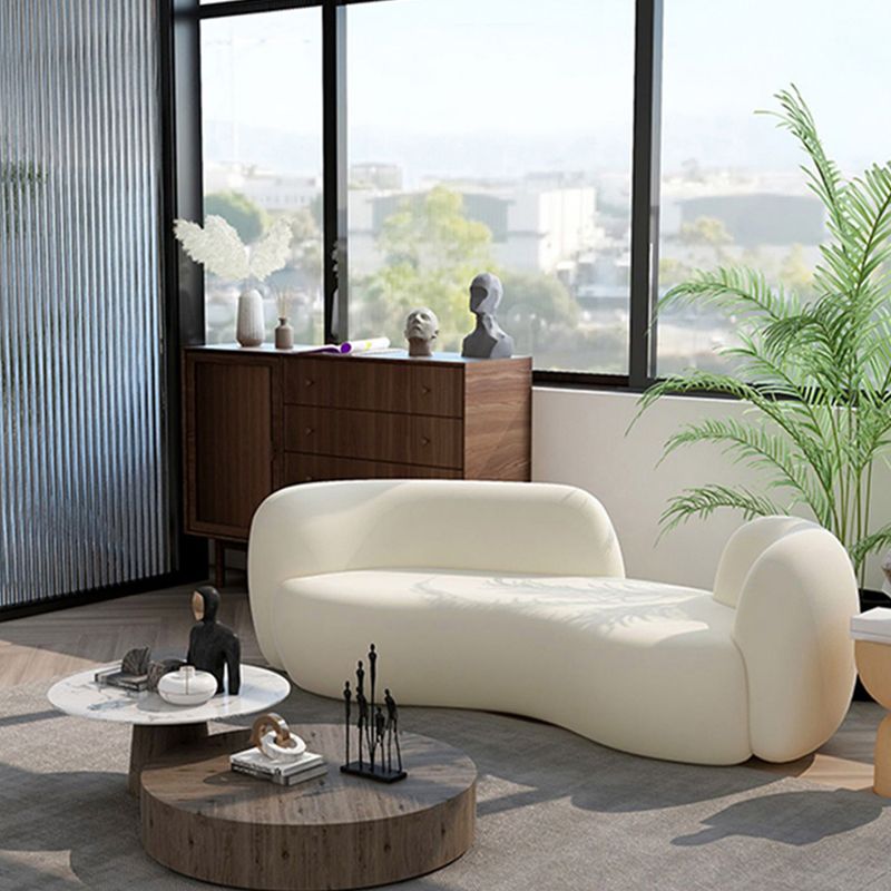 Ingebouwde arm gebogen bank voor appartement beige hedendaagse bank