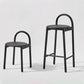 Contemporary Armless Dining Stools Solid Wood Bar Stools with Footrest