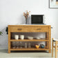 Modern Stationary Kitchen Island Set Wood Rectangular Kitchen Island Set for Home Use