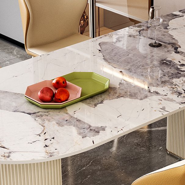 Table à manger de forme gratuite de luxe Table à double base de la maison à double base fixe