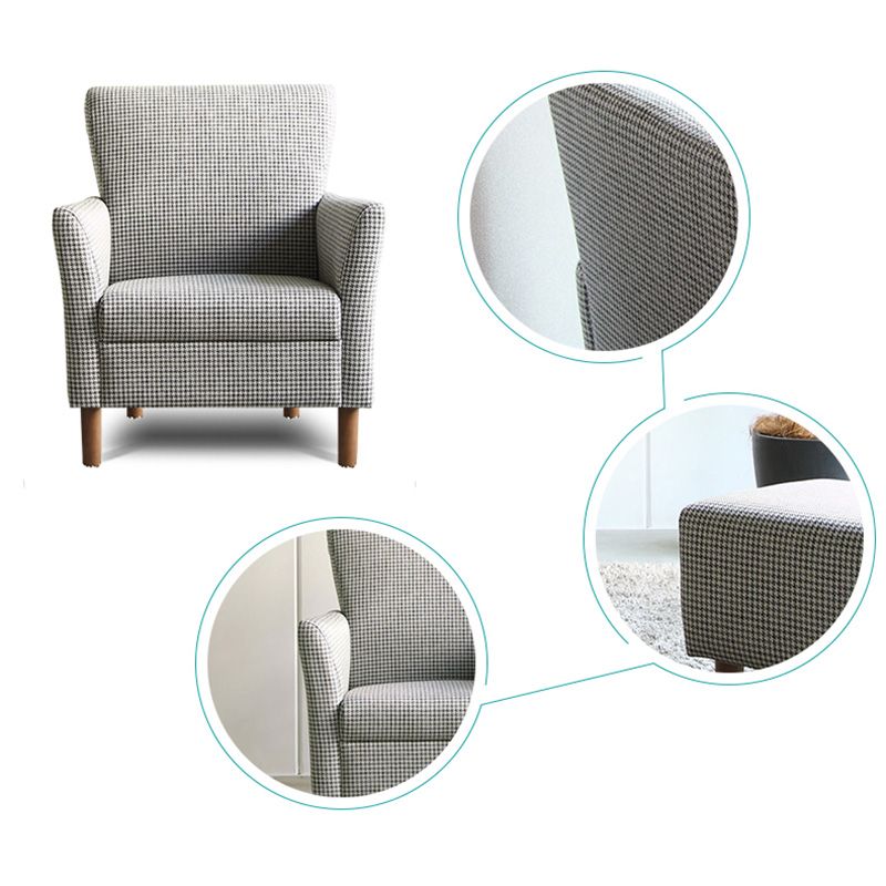 Bedroom Arms Included Basic Four Leg Track Arms Fixed Back Arm Chair