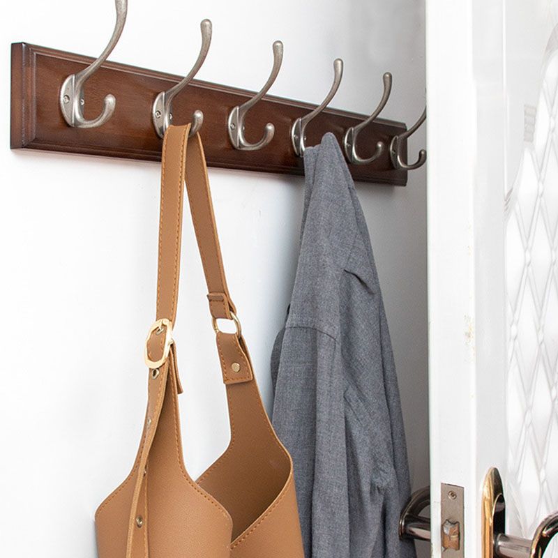 Brown Wooden Coat Hanger Modern Style Minimalist Home Wall Hanging Coat Rack Clearhalo 'Entry & Mudroom Furniture' 'furn' 'furn_hall_tree_coat_racks' 'Furniture' 'Hall Trees & Coat Racks' 'hall_tree_coat_racks' 1200x1200_fce7049b-ddf3-4d12-9f42-d971095926ca