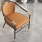 Glam Faux Leather Dining Chairs Metal Arm Dining Chairs for Restaurant Use