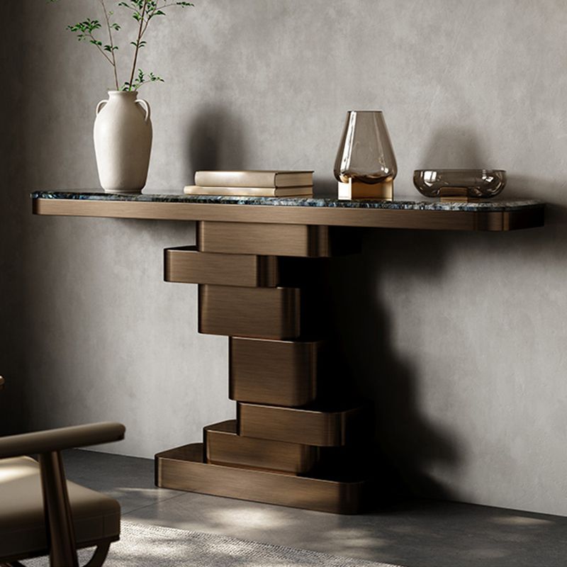 Tabla de acento de consola de mármol glamos con top rectángulo para hall