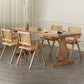 Solid Wood Dining Table Set 1/2/5 Pcs Rectangle Table with Arm Chairs