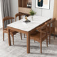 Rectangle Stone Top Dining Table Rubberwood Solid Wood 4 Legs Dining Table Clearhalo 'Dining Tables & Seating' 'Dining Tables' 'dining_table' 'furn' 'furn_dining_table' 'Furniture' 'Kitchen & Dining Furniture' 1200x1200_fceacfdf-2d0d-4782-8425-dec3d47a90e7